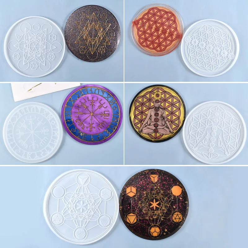 Transparent Silicone Mould Dried Flower Resin Decorative Craft DIY Magic Circle Coaster Mold epoxy resin molds for jewel