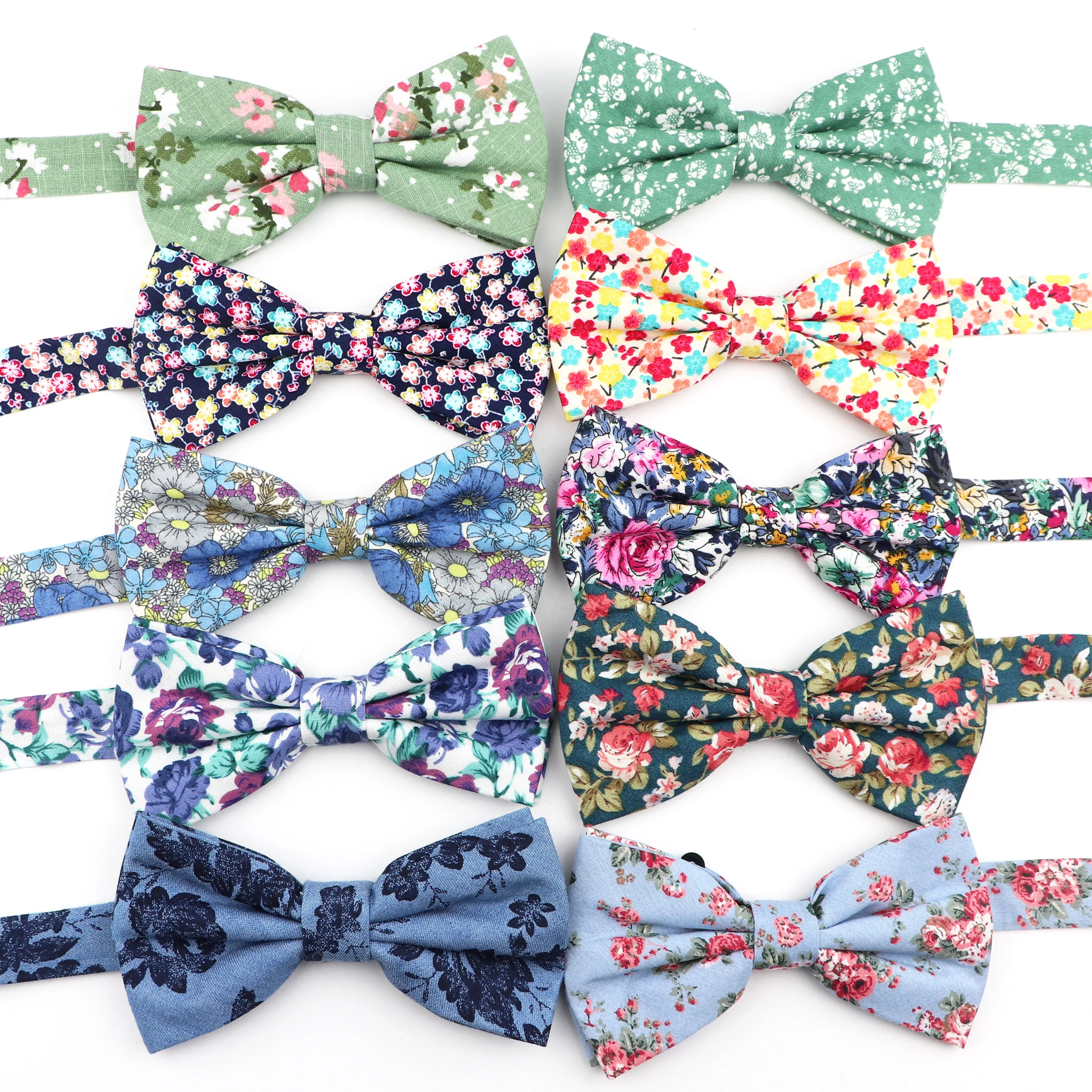 New Chic Vintage Floral Bowtie Mens Fashion Novelty Handmade Cotton Butterfly Party Dinner Wedding BowTie Gift Bowknot Accessory