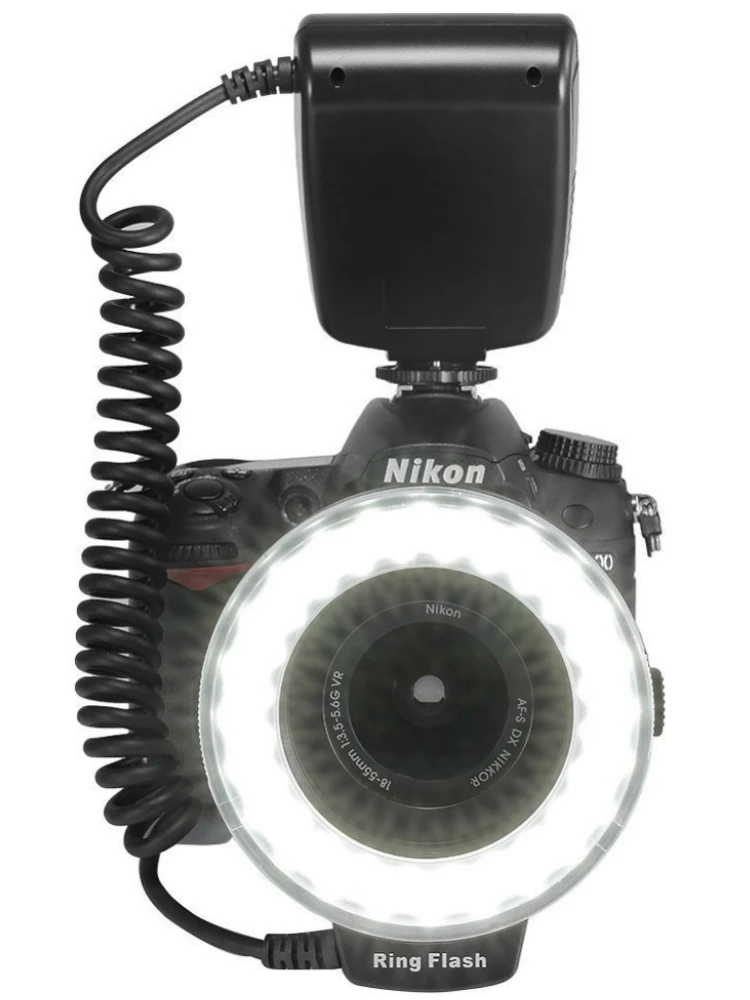 Zestaw lampy błyskowej pierścieniowej HD-130 Macro LED z 8 pierścieniami adapterowymi do lampa błyskowa do lustrzanek cyfrowych Canon Nikon Pentax Olympus Panasonic V HD130 — zdjęcie produktu 7