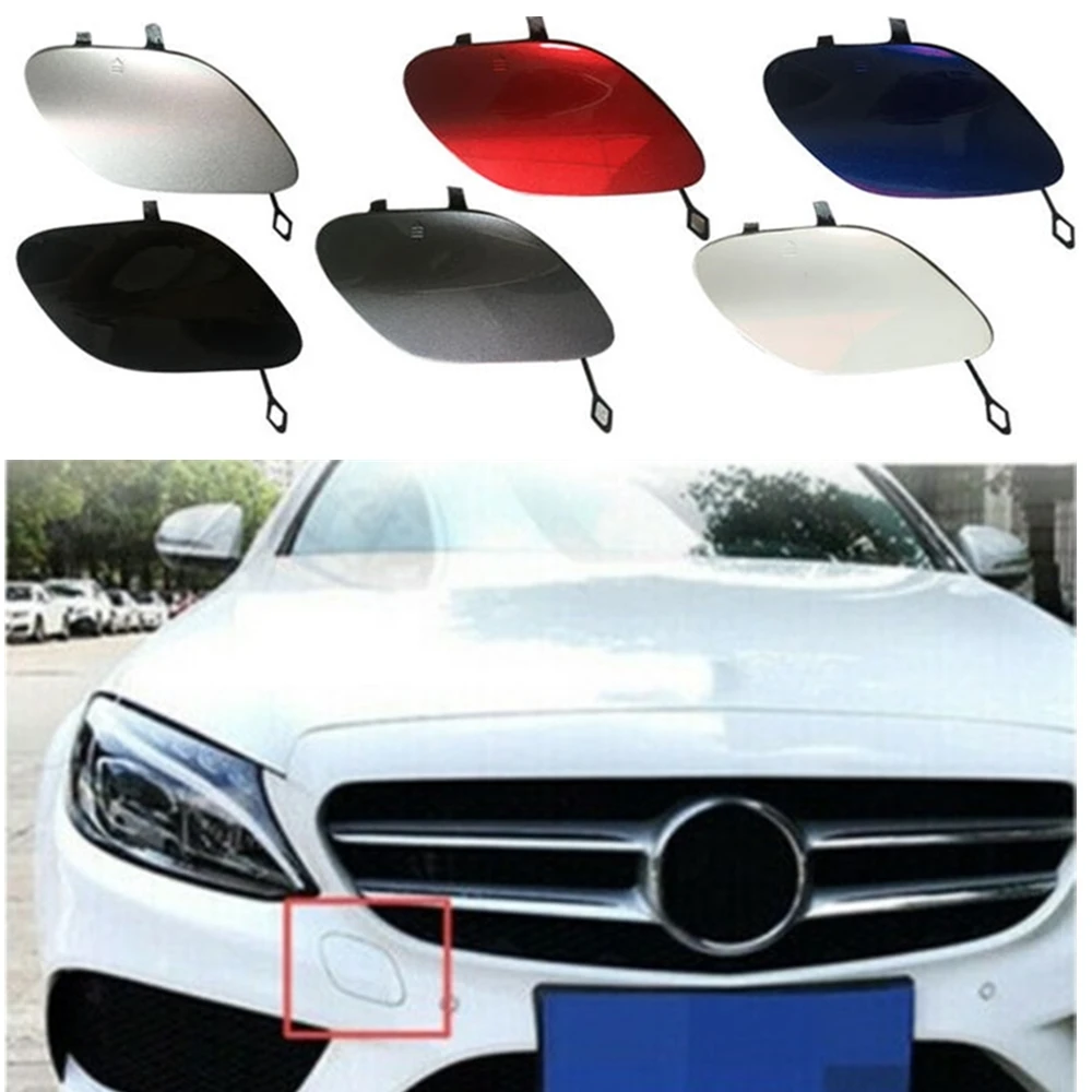 

For Mercedes Benz W205 C Class C180 C200 C260 C300 C400 C43 AMG Sedan Sport 2015-2018 Front Bumper Tow Hook Cover Towing Eye Cap