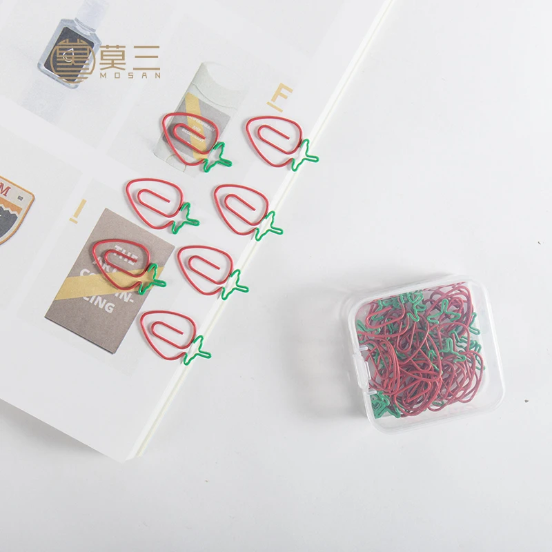 Stationery Strawberry Paper Clip Special-shaped Office Table Accessories Clips Oficina Clip Kawaii Pink Clips Love Paper Clip