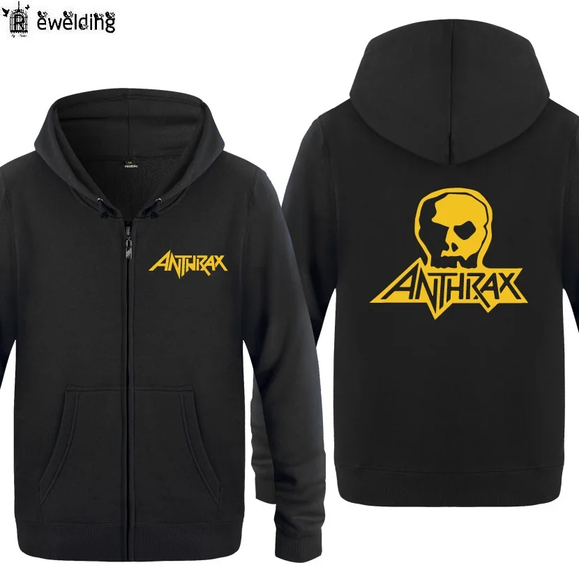 

Zipper Hoodies Men Heavy Metal Music Rock ANTHRAX Printed Mens Hoodie Hip Hop Fleece Long Sleeve Man's Jacket Sweatshirt Skate