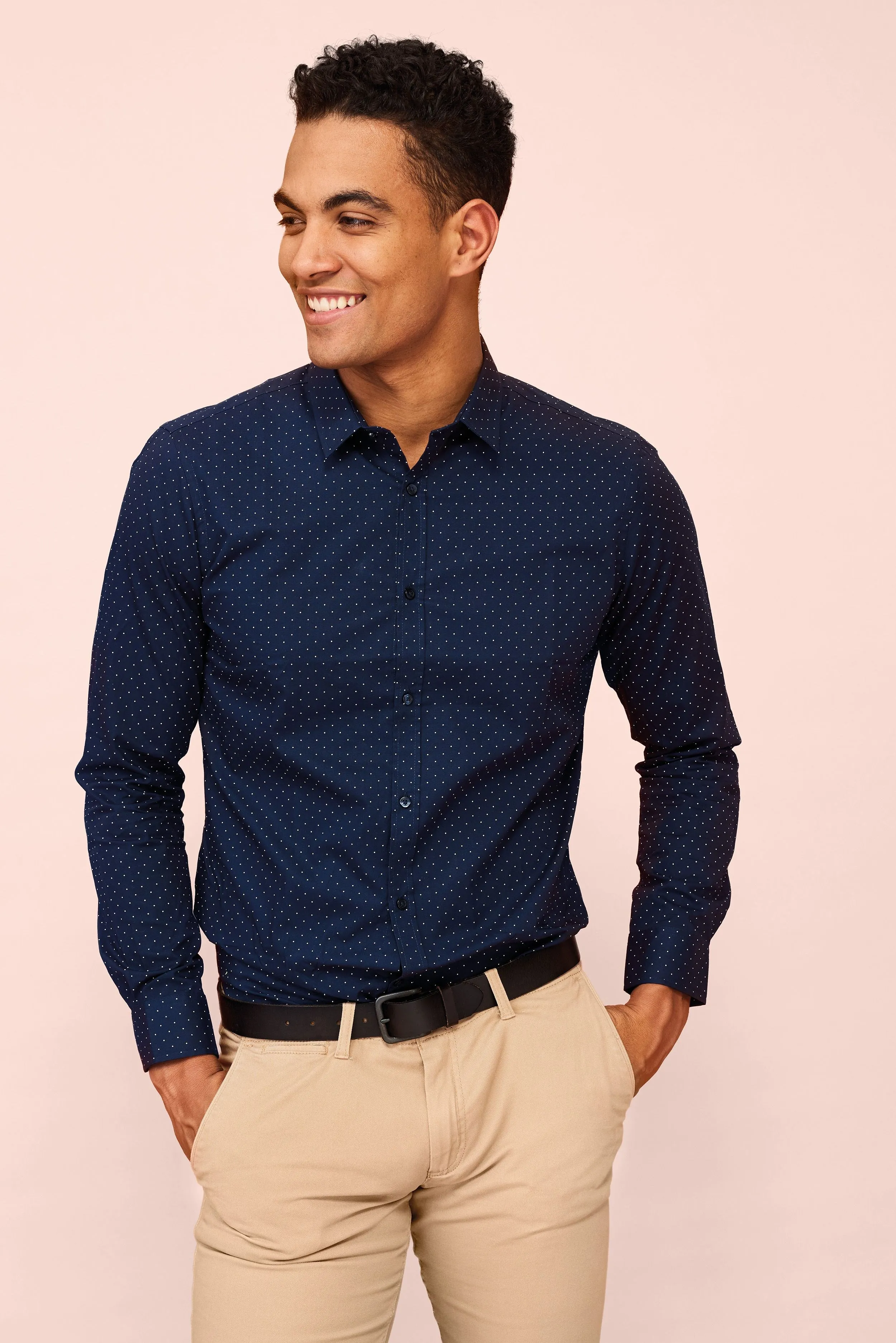 BECKER MEN POINTS-Mens polka dot shirt