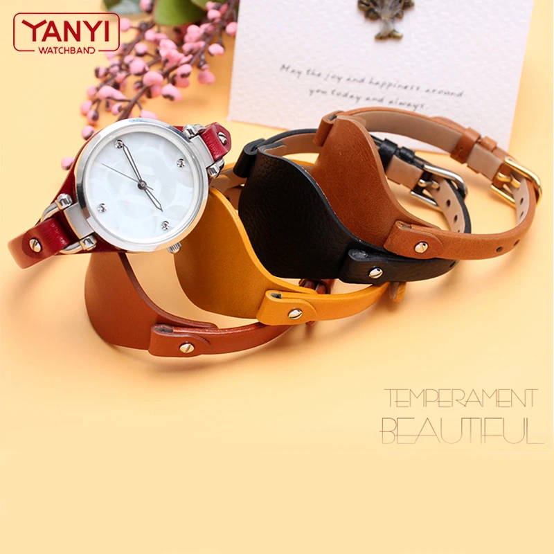 Genuine leather watch strap women watchband small bracelet 8mm for Fossil ES4176 ES4119 4026 3262 3077 4340 watch band with mat