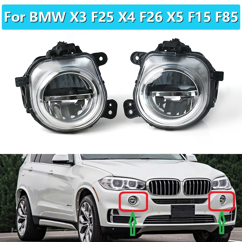 Luz LED antiniebla para parachoques delantero de coche, lámpara de conducción DRL para BMW X3, F25, X4, F26, X5, F15, F85, 2014, 2015, 2016,