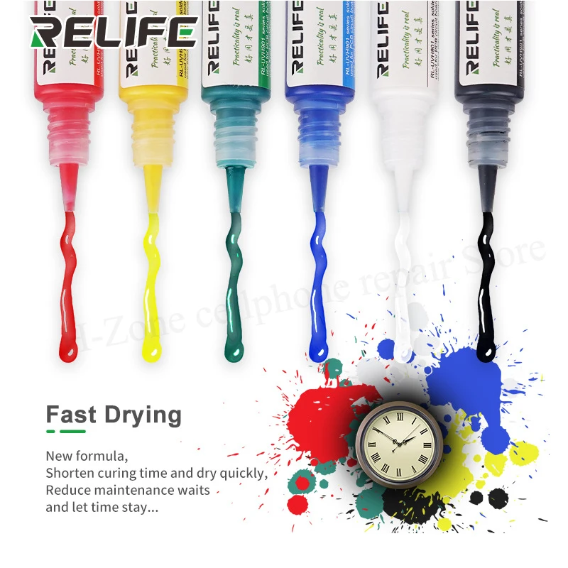 RELIFE RL-901 UV curing solder mask ink white black red yellow blue green solder flux for computer and mobile phone PCB board