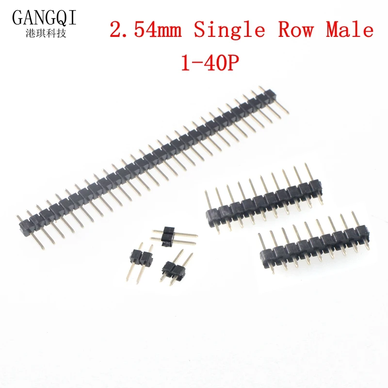 10Pcs 2.54mm Single Row Male 1~40P PCB Board Pin Header Connector Strip Pinheader 2/3/4/5/6/8/10/12/20/40Pin For Arduino