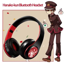 Anime Jibaku Shounen Hanako Kun Cosplay bezprzewodowe słuchawki Stereo Fold zestaw słuchawkowy Bluetooth podłącz kartę FM słuchawki prezent dla studentów