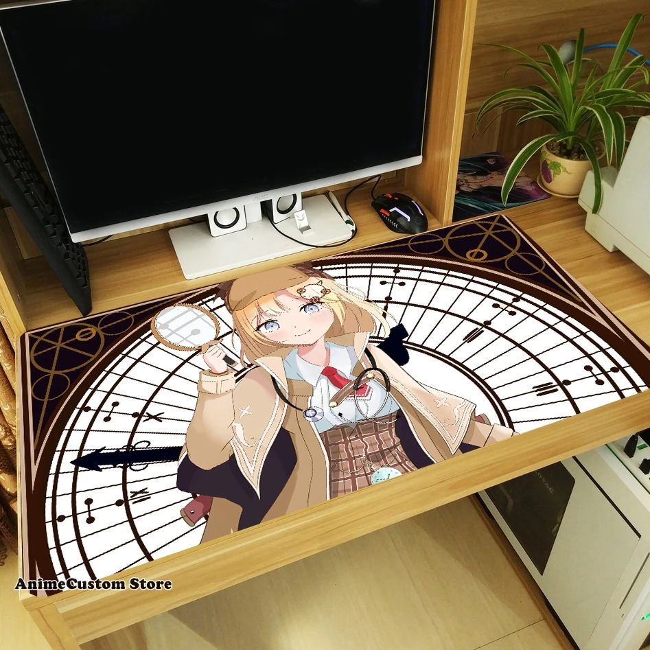 Hot Anime Hololive YouTube Watson Amelia Large Thicken Mouse Pad Laptop Mice Mat Tabletop Keyboard Mat Anti-Slip Playmat Gift