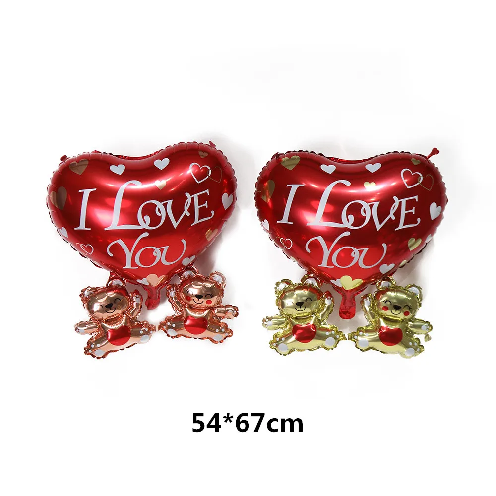 1Pcs Love Theme Heart Shaped Foil Helium Balloons I Love You Balloon Romantic Shower Wedding Valentines Day Party Decoration