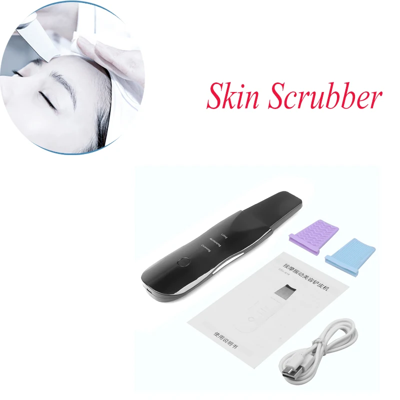 Not Ultrasonic Skin Scrubber Face Deep Cleansing Machine Facial Peeling Remover Blackhead Pore Cleaner Ion Import Machine