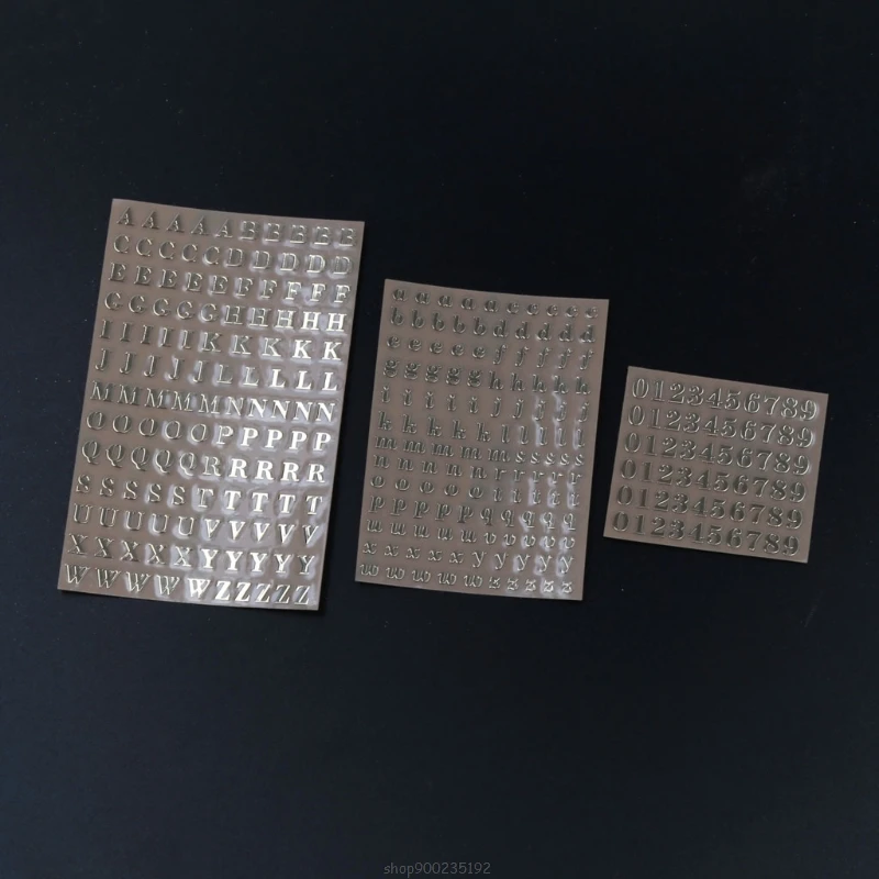 5Pcs 3mm 문자 Chunky 반짝이 에폭시 수지 장식 스티커 영어 문자 번호 UV 에폭시 수지 충전 Mar02