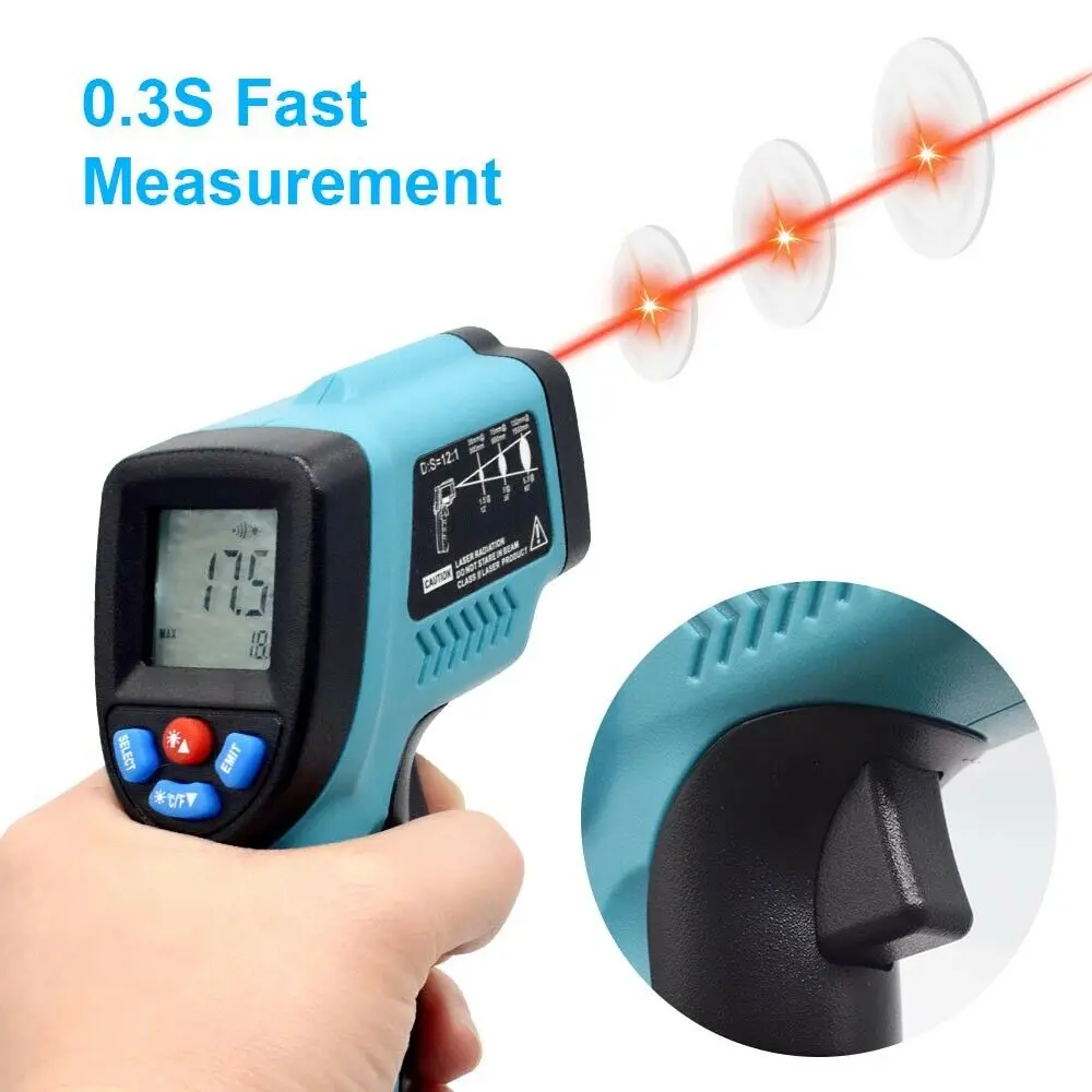 Termômetro Digital Infravermelho Gun -50 ℃ ~ 550 ℃ 0.5S Rápido IR Pyrometer Temperatura Gun Laser Nenhum Toque