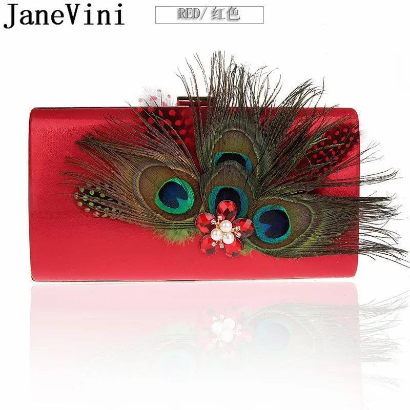 JaneVini-Bolso de mano de plumas de pavo real para mujer, bandolera rectangular de perlas de cristal, bolsos de noche dorados y azules reales para