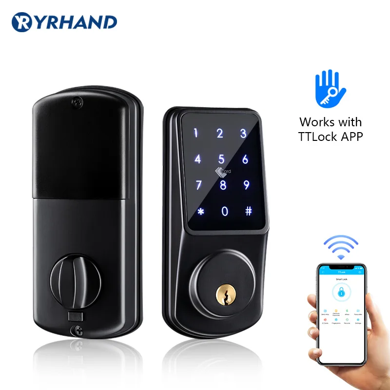 Bluetooth Keyless Secure Keypad Remote Control Deadbolt Electronic Digital Smart Door Lock With ttlock App