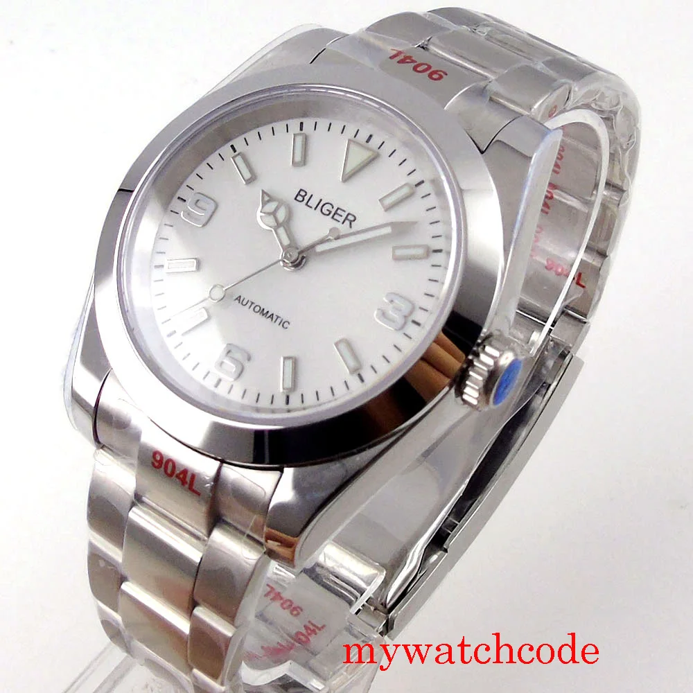 BLIGER 36Mm/39Mm Màu Đen Xanh Lá Xanh Dương Mặt Kính Sapphire Tự Động Nam Đồng Hồ Đeo Tay NH35A Miyota8215 PT5000 Phong Trào Xanh dạ Quang