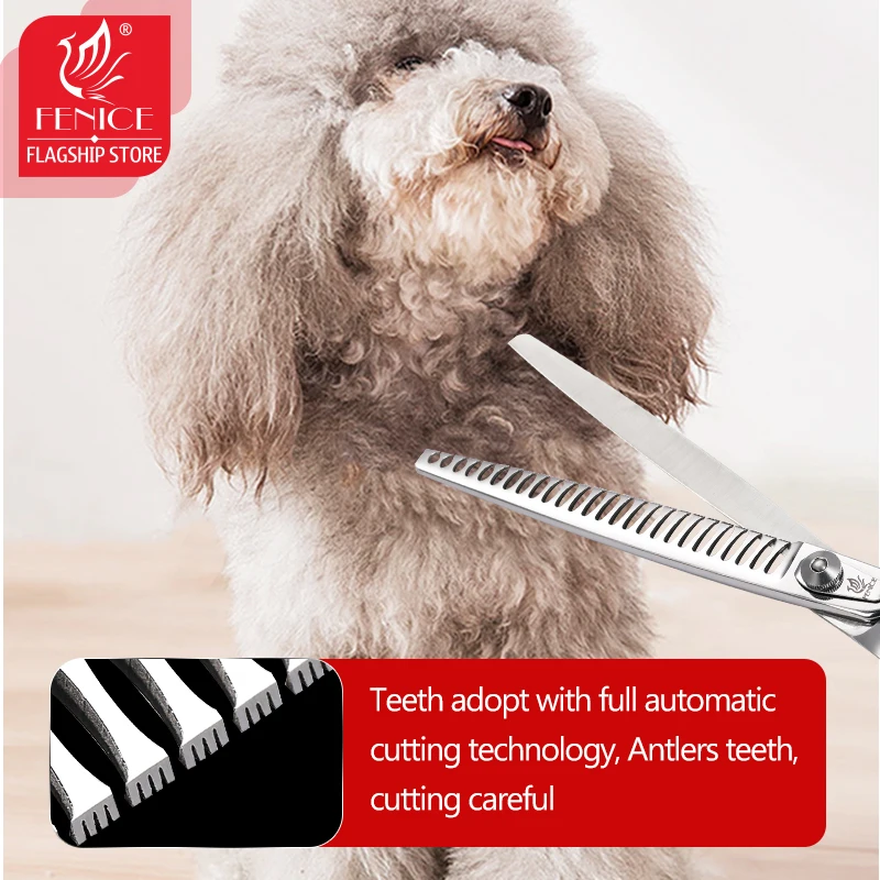 Imagem -02 - Fenice Profissional Polegada 26 Dentes Cão Tesoura Pet Grooming Tesoura Desbaste Tesouras Corte de Cabelo Animal Fornecedor