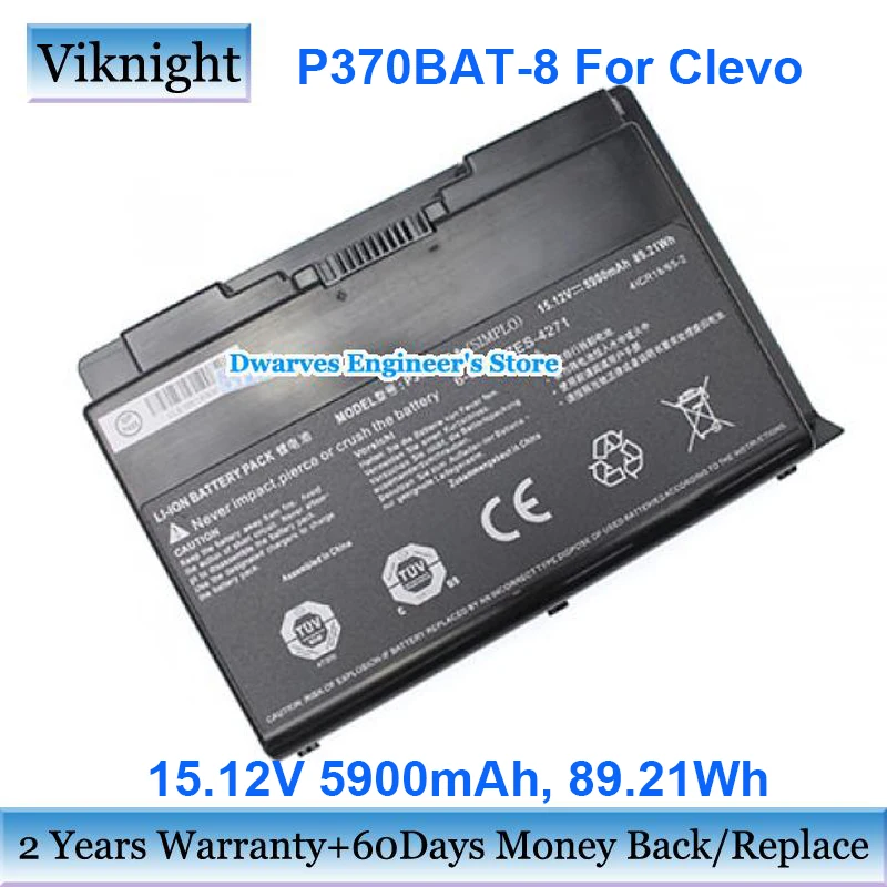 

Genuine 15.12V 5900mAh 89.21Wh Battery P370BAT-8 6-87-P37ES-427 For CLEVO P370EM P375SM P751ZM NP9380 NP9390 XMG P722 Pro P724