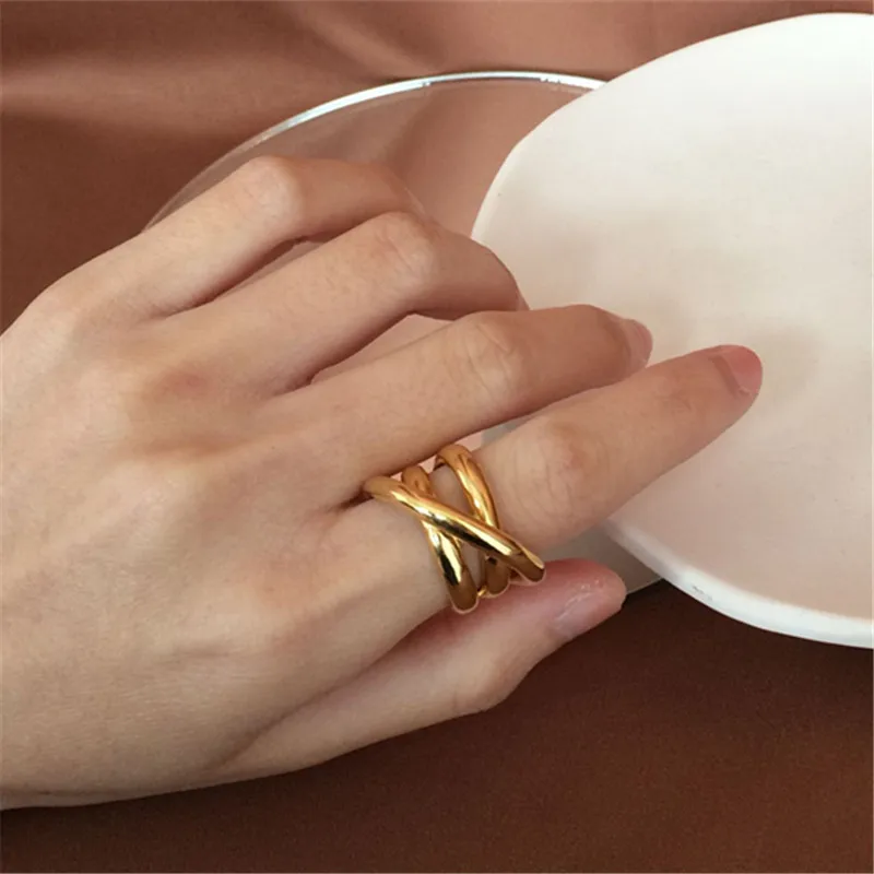 Kshmir Fashion metal geometric ring women\'s exquisite design trend jewelry ring