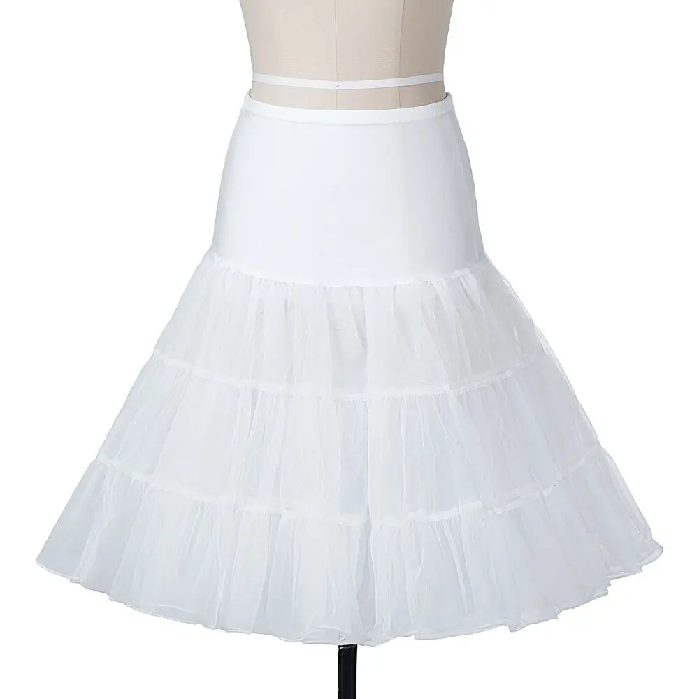Nieuwe Korte Petticoat Vintage 3-laags Gezwollen Organza Petticoat Retro Crinoline Onderrok Rockabilly Cosplay Swing Tutu Rok