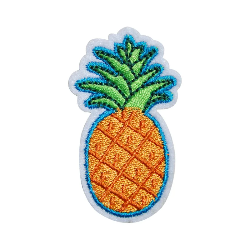 New Arrival Orange Peach Embroidered Cartoon Fruits Patches Iron Pineapple Watermelon Banana Lemon Stickers Baby Appliques