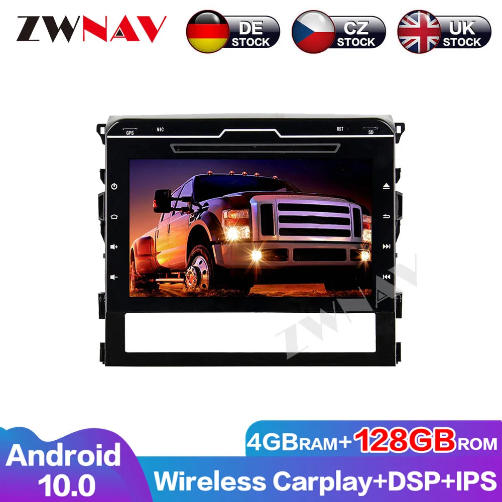 ZWNAV 128G Carplay Android 10.0 Car accessaries Auto Radio DVD Player For Toyota Land Cruiser 2016 GPS Audio Stereo Head unit