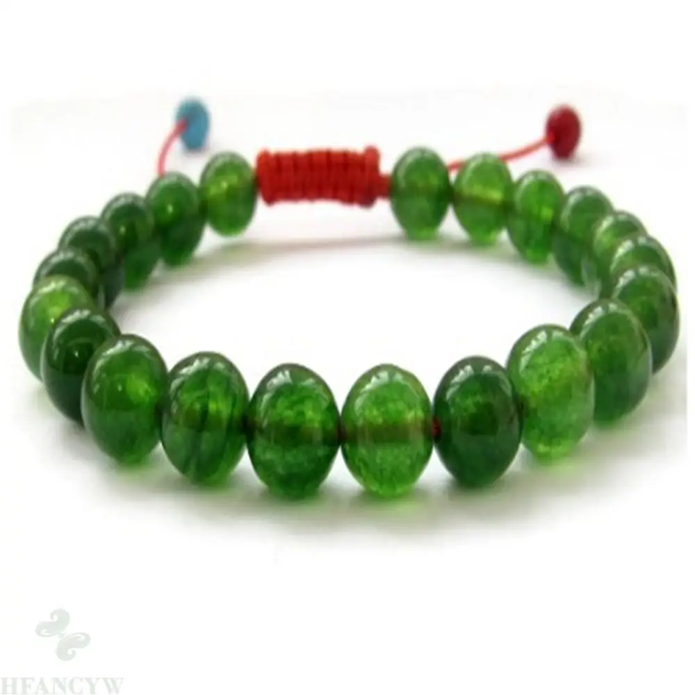 

8mm emerald gemstone hand-woven red rope adjustable Mala bracelet Healing Pray Handmade Wrist Fancy Spirituality Bless