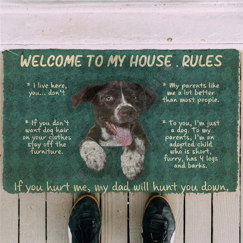 Erugear German Shorthaired Pointers Dog To My House Rules Custom Doormat 3D All Over Printed Doormat