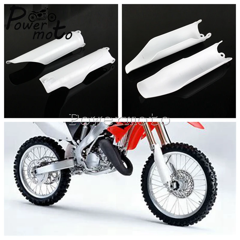 Plastic Front Fork Guards Cover Enduro Supermoto Motocross For Honda Cr125 Cr250 Cr500 CRF 250R 450R 250X 450X 1993-2018 16 15