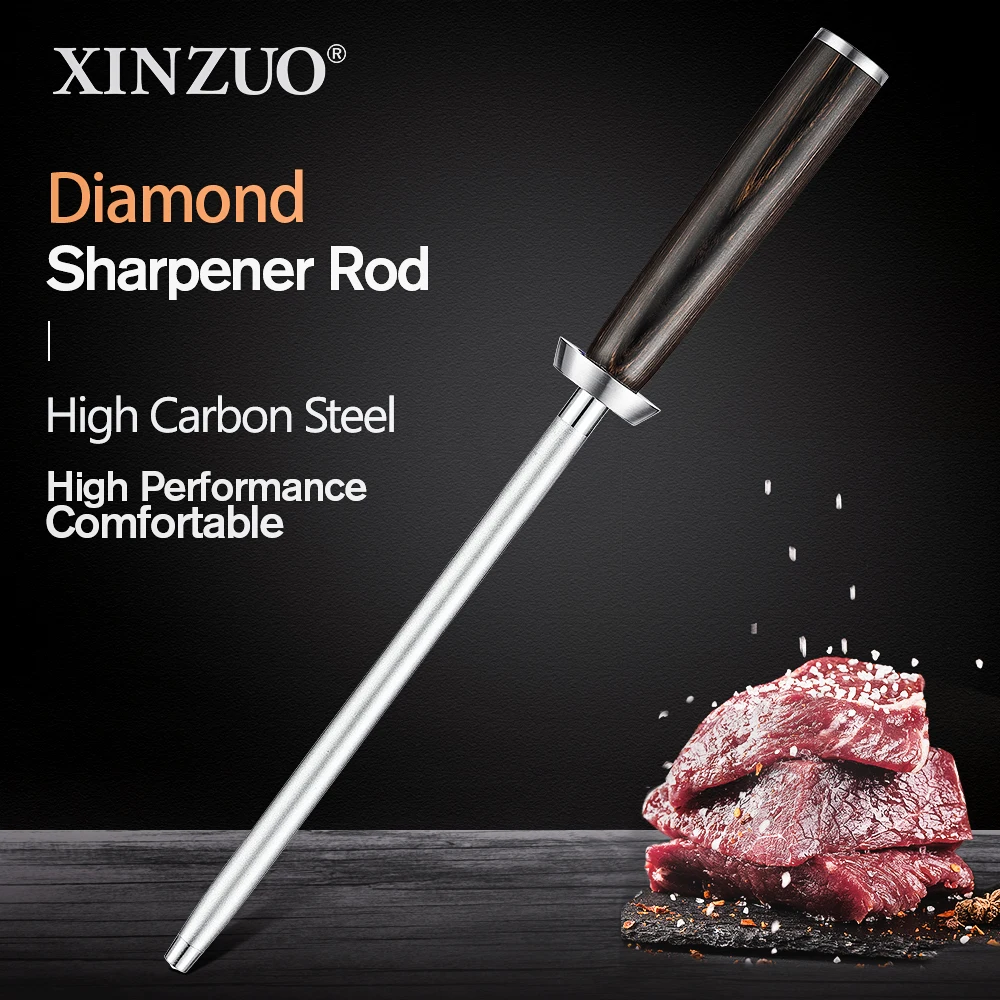 XINZUO 9 Inches Sharpener Rod Stick Diamond Stee Knife Sharpener Household Sharpener Home Use Knife Grinder