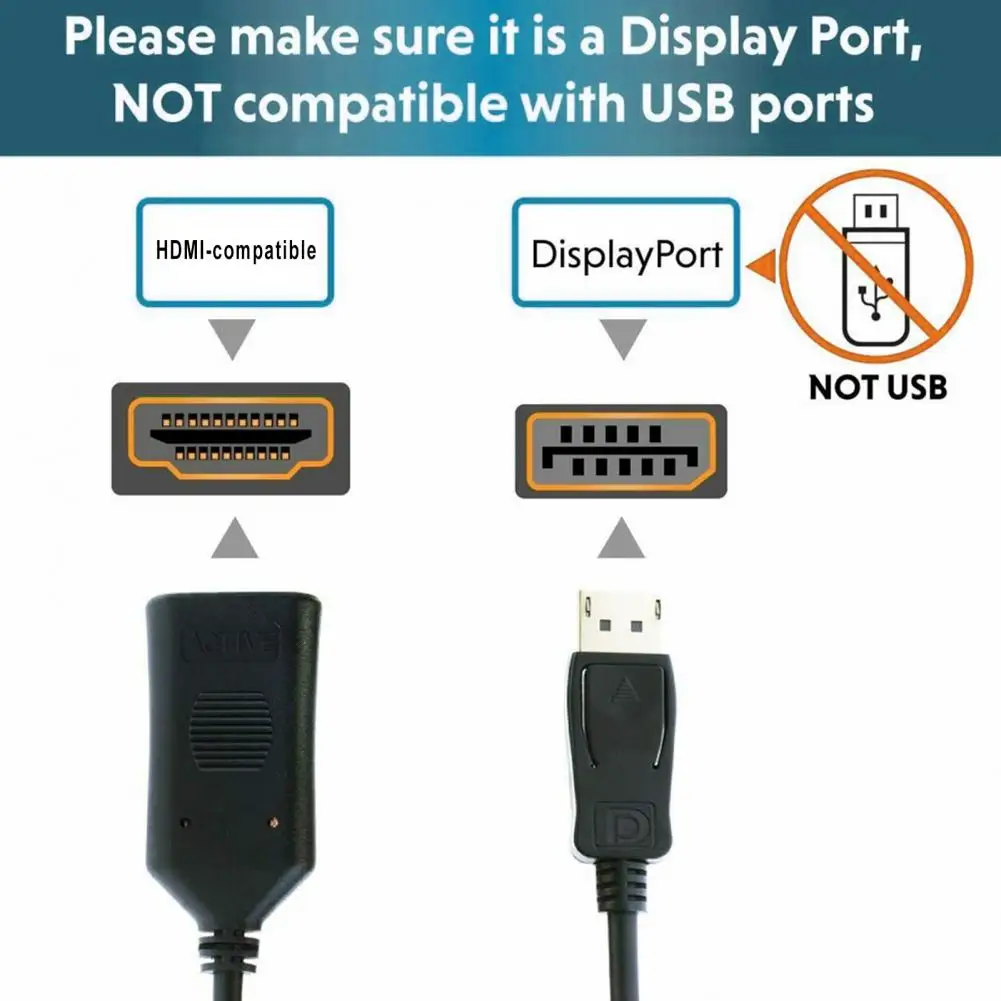 Aktywny Port wyświetlacza DP do HDMI-kompatybilny kabel Adapter 4K 60HZ złącze męskie do żeńskiego