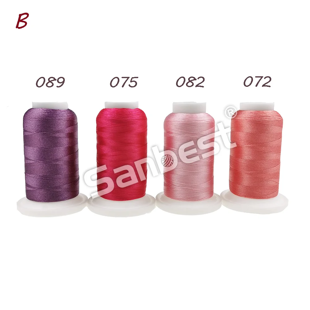 Sanbest High Quality Polyester Embroidery Thread Fliament 120D/2 1000M 92Colors Can Choose Brother Singer Machine Sewing Threads