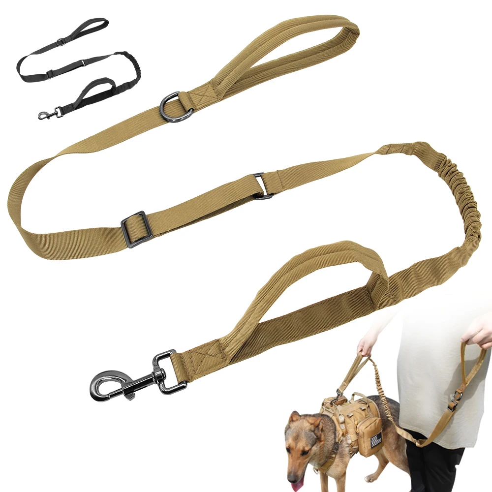 

Military Tactical Dog Leash Nylon No Pull Bungee Dog Training Leads Elastic Buffer Dog Leash Rope For Medium Large Dogs Pet