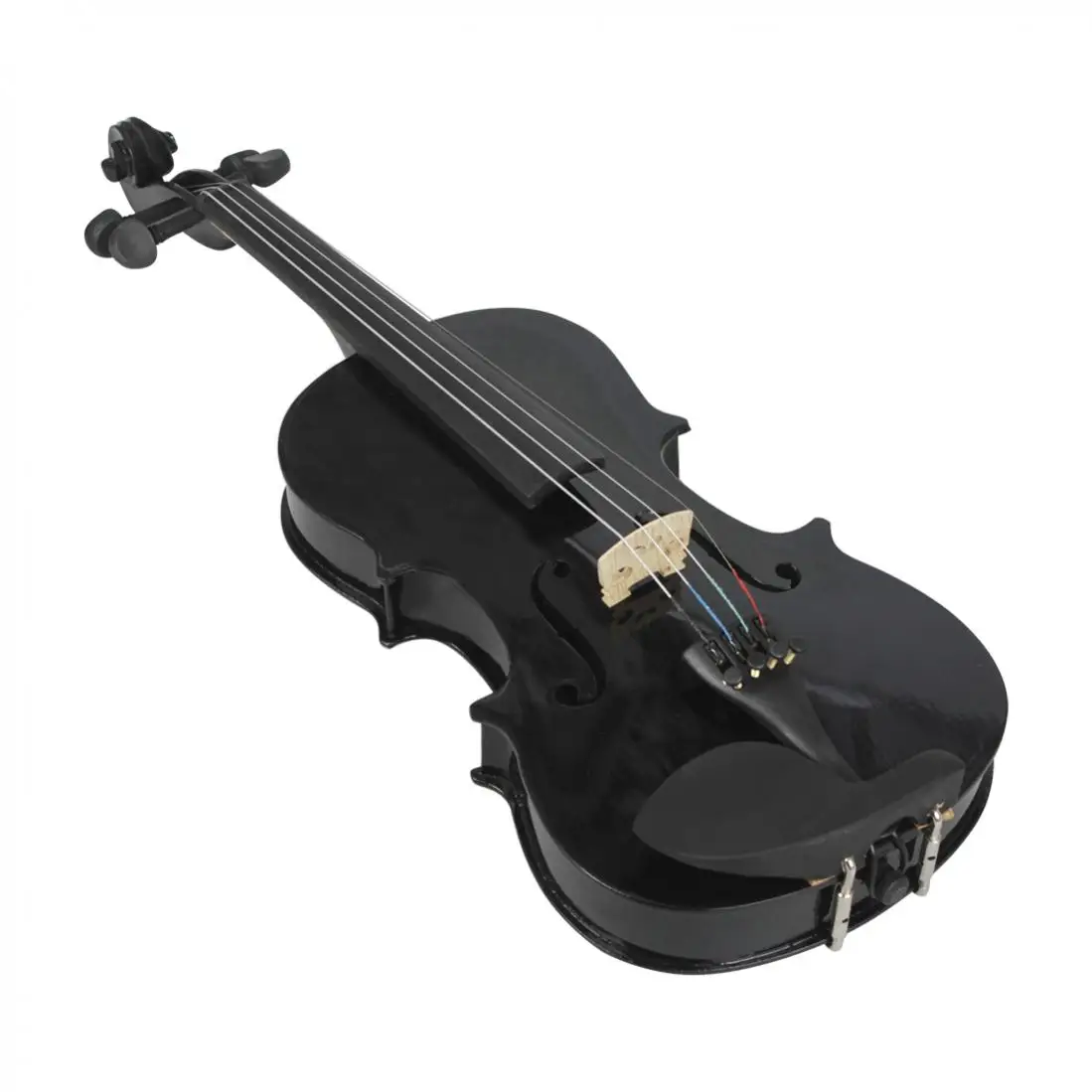 1/8 Size Black Basswood Acoustic Violin Fiddle Starter Kit Set with Case Bow  Extra Strings for Kids Beginners Students