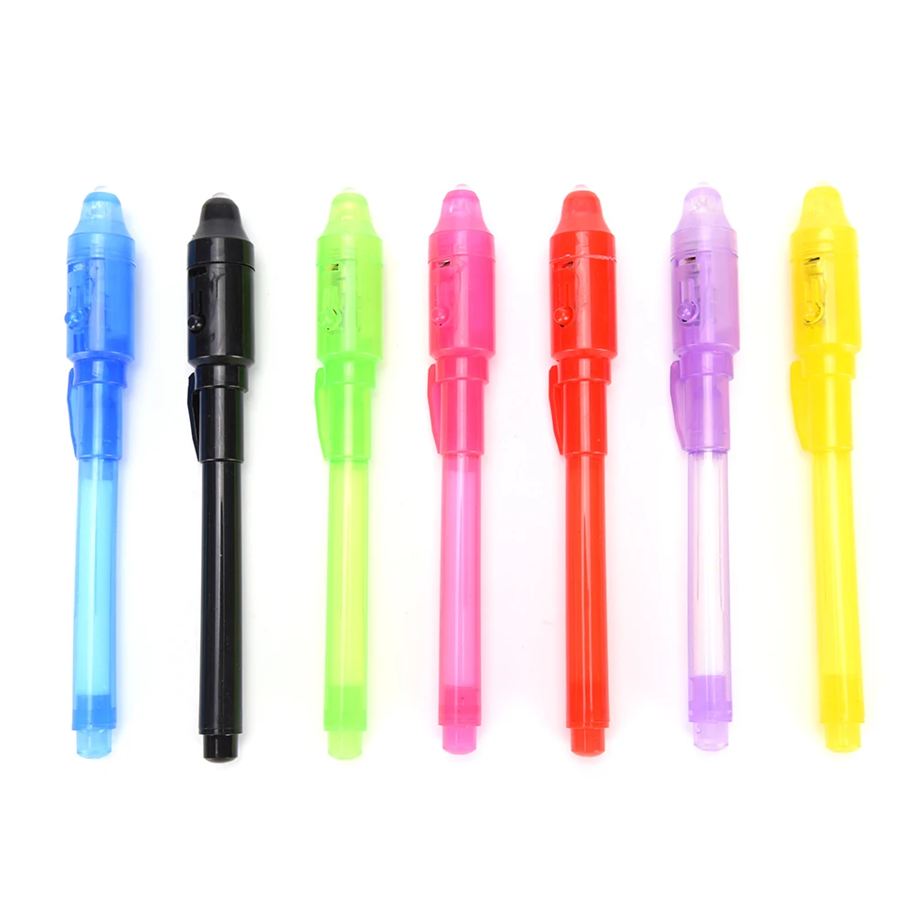 2 In 1 Creative Magic Purple UV Black Light Combo Stationery School Office Drawing Invisible Ink Pen