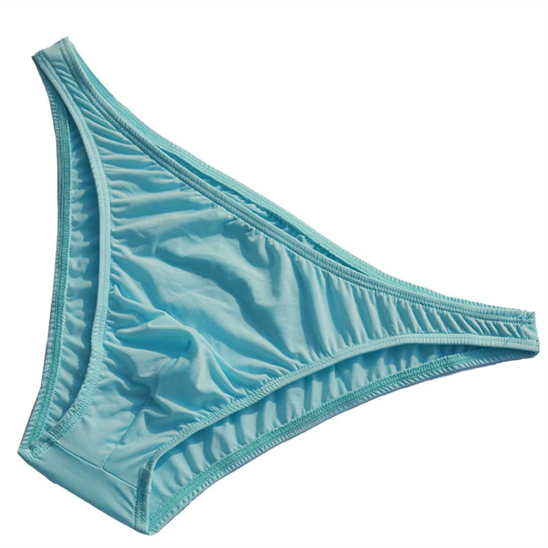 Sexy Ice Silk Men\'s Briefs Low-Waist Male Short Panties Translucent Underpants ZJH011