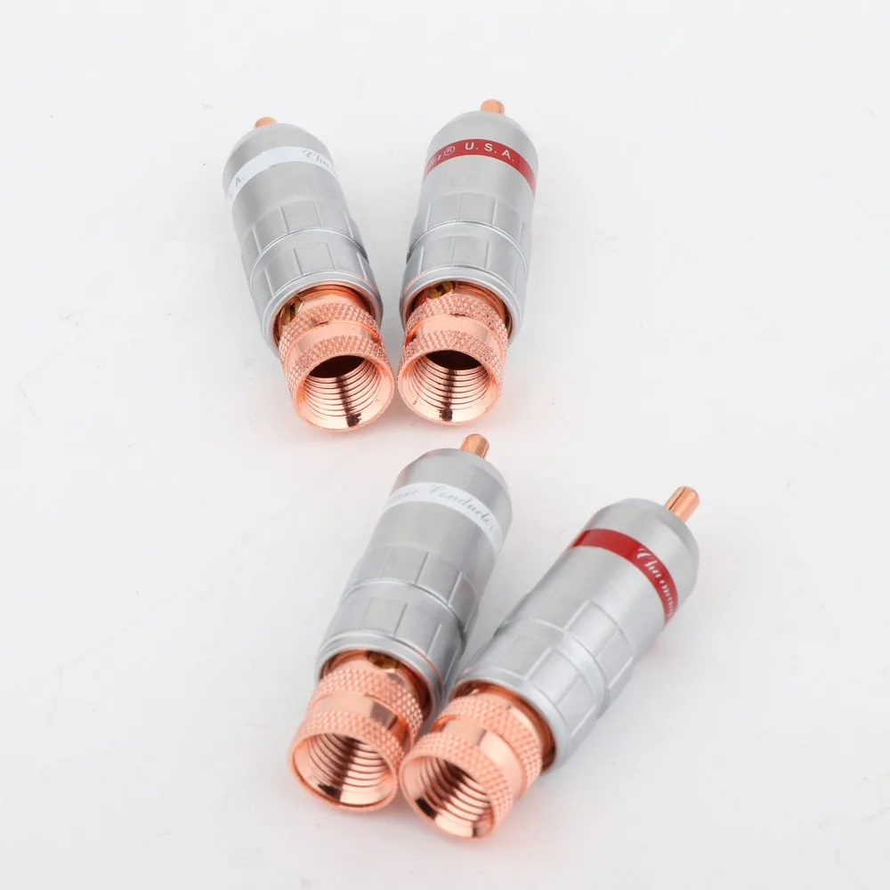 Preffair R1707 red copper plated RCA Plug Audio Video Cable Adapter Solders