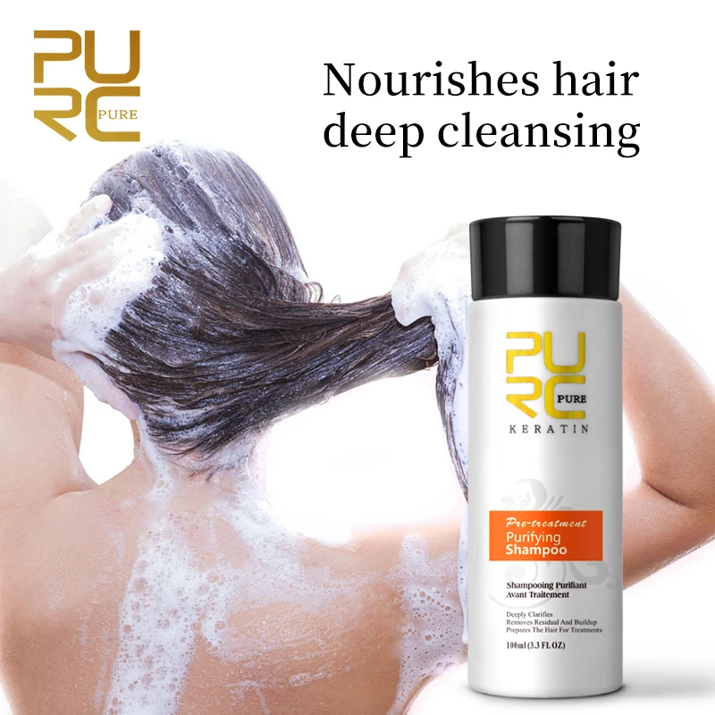 PURC Purifying Shampoo Keratin Hair Treatment Deep Cleaning Smoothing Straightening Hair Care Beauty Health100ml