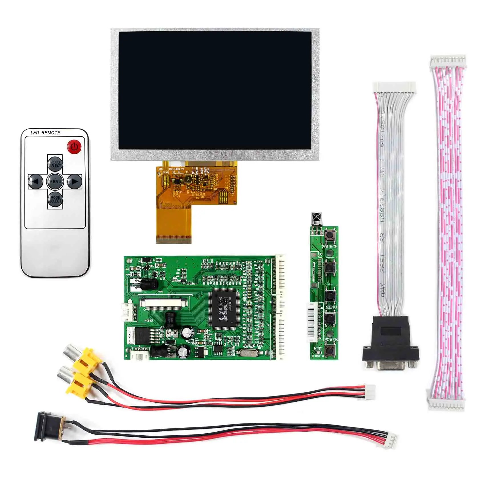 VGA 2AV Reversing Driver Board + 5inch VS050T-002A 800×480 TFT LCD Screen