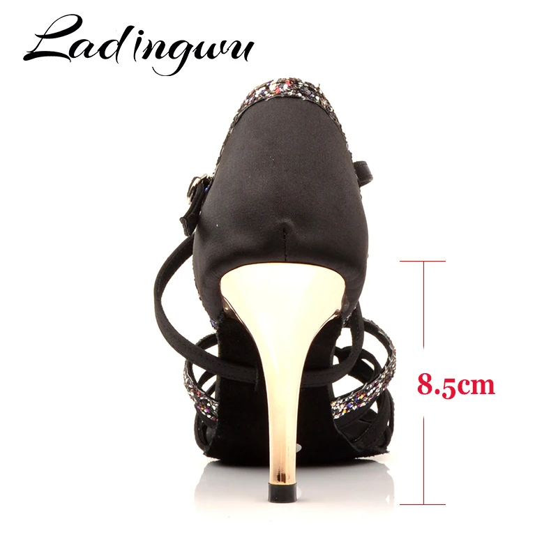 Ladingwu New Dance Shoes Woman Latin Sansa Dance Shoes Women Party Ballroom Performance Shoes Dancing Metal heel 7. 5/8. 5cm