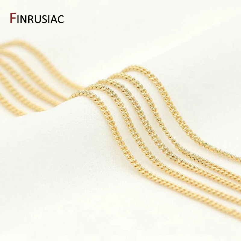 14k Real Gold Plated 1.2mm Chains For Jewellery Making DIY Bracelet Necklaces Earrings Supplies Wholesale