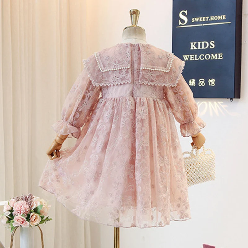 Spring Girls Lace Dress Princess Party Dresses for Kids Elegant Children Clothing Baby Girl Prom Dress for 6 8 10 12 14 Years