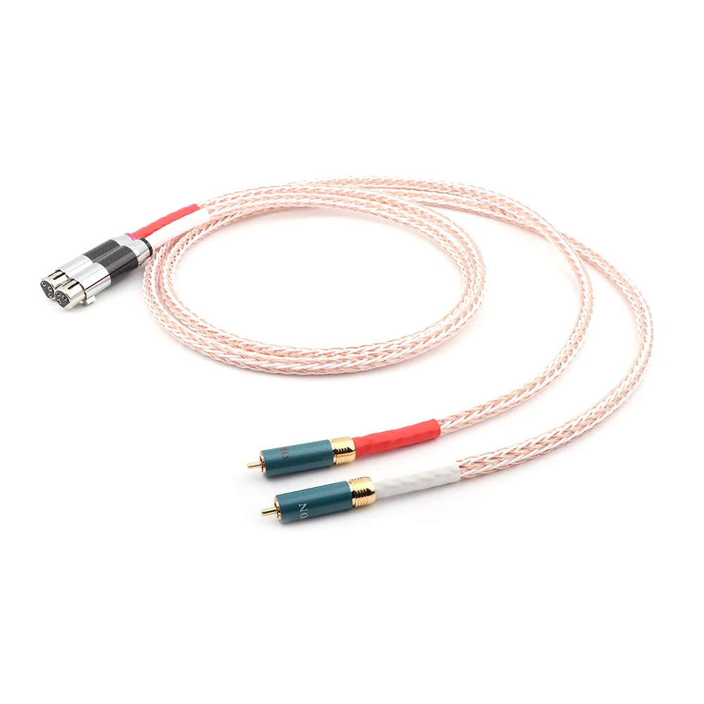 

8TC Single Crystal Copper Audio Amplifier Cannon Signal Line Audio Balance Line Fever RCA to Balance Optical Audio Cable Adapter