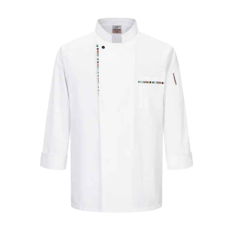 A maniche lunghe Chef Uniforme Cucina Albergo Abbigliamento Da Lavoro per Uomo delle Donne Cibo Servizio Chef Giubbotti Da Forno Ristorante Cameriera abbigliamento