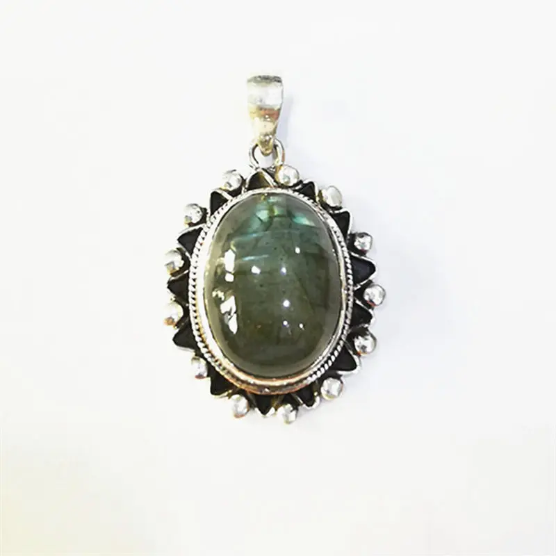 Nepal Hand 925 Silver Jewelry Inlaid Natural Labradorite Vintage Charms for Lady Multi Designs T9039