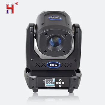 HongYi Lyre 100W 7 색 및 8 고보 LED 스팟 Dmx 512, 15 채널 무빙 헤드 무대 조명, 초점 5 면 프리즘 효과 조명