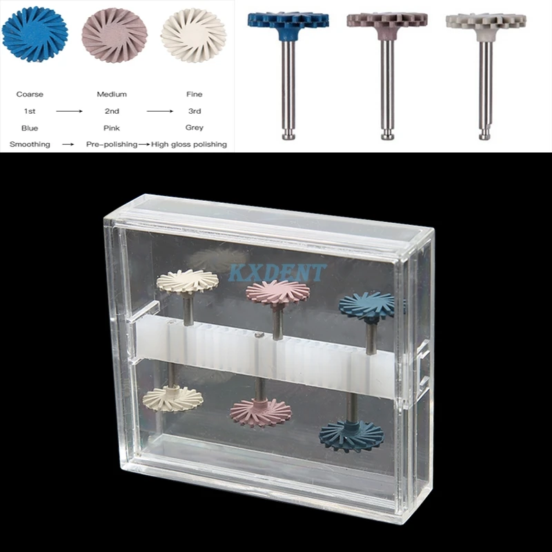 

Dental New Composite Resin Polishing Diamond RA Disc Kit Dental Rubber Polisher 14mm Wheel Spiral Flex Brush Burs Dental Tool