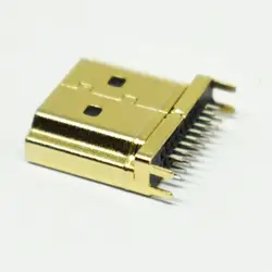 1pc placcato in oro HDMI 1.6mm 19pin PCB Chassis SMD presa connettore maschio