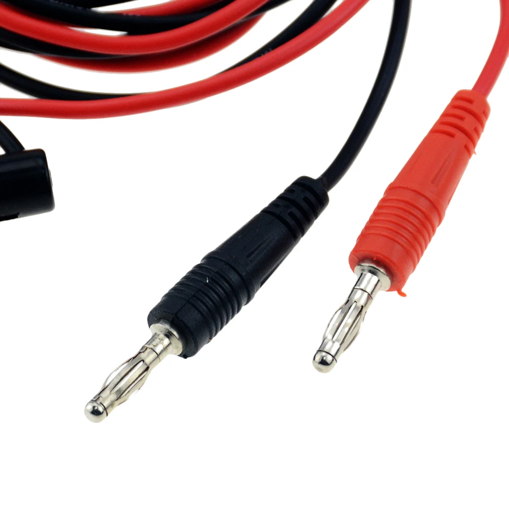 2pcs/lot 1M 4mm Banana Plug To Large Test Hook Clip Lead Cable For Multimeter Test Lead Cable Equipment Connector Crocodile Clip