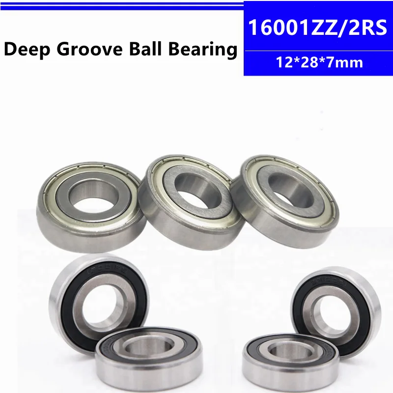 

50pcs 16001ZZ 16001-2RS 16001 -2Z 12*28*7 mm shielded thin wall deep groove ball bearing 12x28x7 mm